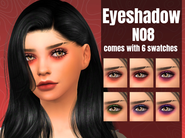 Sims 4 — Eyeshadow N8 by _alttrait_ — A grunge-style eyeshadow with heavy lower eyeshadow. Comes in 6 swatches.