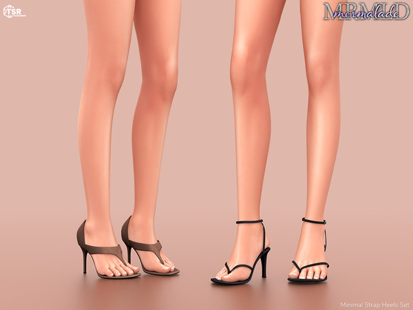 Sims 4 — Minimal Strap Heels Set by Mermalade — New Mesh