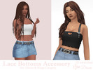 Sims 4 — Lace Bottoms Accessory by Dissia — White or black lace accessory for bottoms in 5 heights