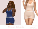 Sims 4 — Maian Shorts by Dissia — Mid waist shorts with white parts