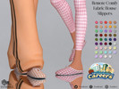 Sims 4 — Remote Comfy Fabric House Slippers by LVNDRCC — Soft fabric house slippers, with a timeless and elegant gingham