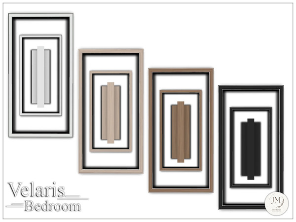 Sims 4 — Jomsims Velaris wall deco1 by jomsims — Velaris bedroom set offers a modern and elegant atmosphere