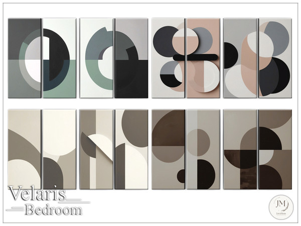 Sims 4 — Jomsims Velaris wall paintings1 by jomsims — Velaris bedroom set offers a modern and elegant atmosphere