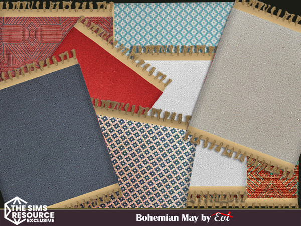 Sims 4 — Bohemian May by evi — A collection of light rugs to bring a Spring air into your house.