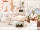 Sims 4 — Maria Bedroom by BlusterSims — The Maria Bedroom is a cozy, elegant space with soft neutral tones, warm wood