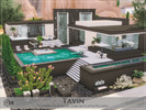 Sims 4 — Tavin - No CC by Rirann — Tavin is a contemporary house with outdoor lounge area