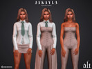 Sims 4 — JAKAYLA collection by ali1 — 6 Piece Set including: Shirts with tie, Tailored bandeau waistcoat, trousers and