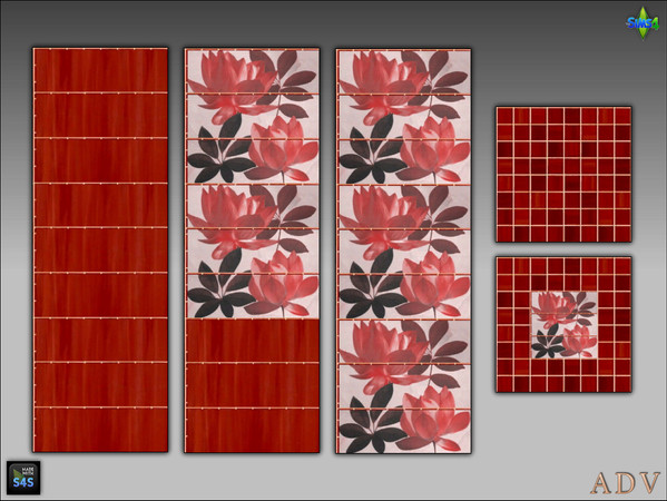 Sims 4 — ADV-Mabra WallFloorSet8 by MABRA2 — A set of walls and floors bath tiles