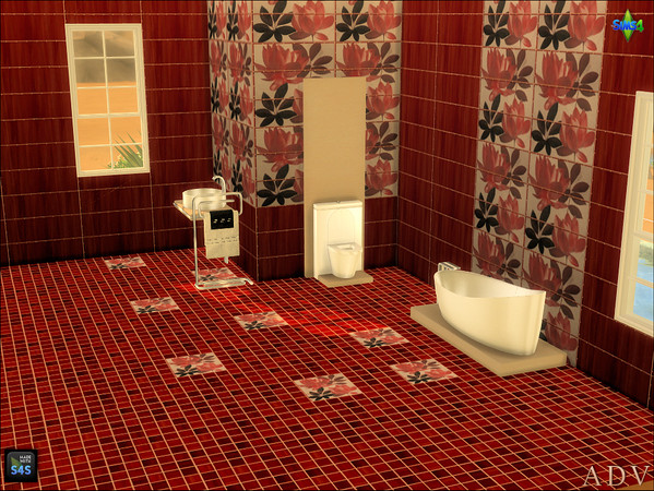 Sims 4 — ADV_Mabra_s4WallFloorSet08_walls by MABRA2 — A set of walls and floors bath tilles