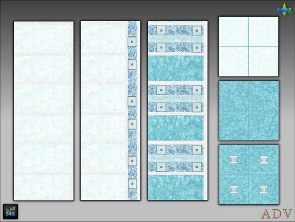 Sims 4 — ADV-Mabra THIRTEEN WallFloorSet by MABRA2 — A set of walls and floors bath tiles