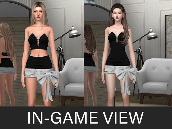 Sims 4 — By Beto - Vittoria (Skirt) by Beto_ae0 — Flirty party dress with diamonds