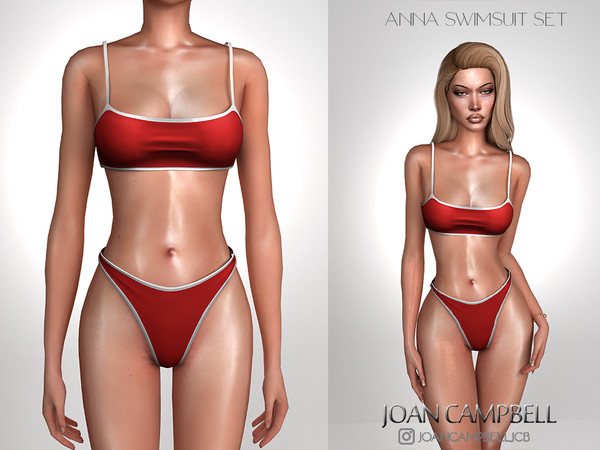 Sims 4 — ANNA SWIMSUIT SET by Joan_Campbell_Beauty_ — INCLUDES: BIKINI TOP (6 swatches)