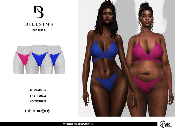 Sims 4 — V Front Bikini Bottoms by Bill_Sims — This set includes a triangle bralet and a pair of matching underwear in a