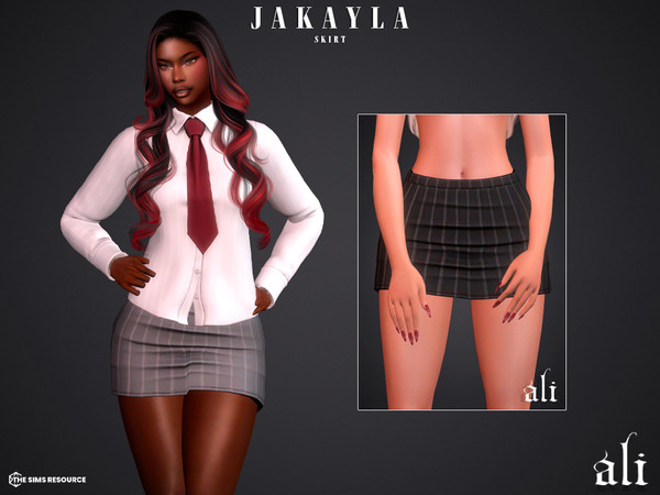 Sims 4 — JAKAYLA skirt by ali1 — 6 Piece Set including: Shirts with tie, Waistcoat, trousers and skirt.