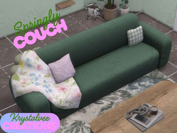 Sims 4 — [KVC] Springly Sofa by Borahae_vee — PATREON: Krystalvee Creations