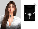Sims 4 — FLORAL-SHAPED NECKLACE by ZNsims — round beads, flowers, tassels, necklaces, shining