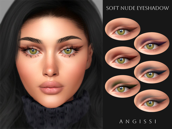 Sims 4 — Soft Nude Eyeshadow by ANGISSI — PREVIEWS MADE USING HQ MOD 6 colors