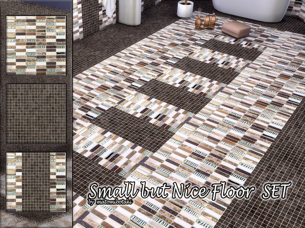 Sims 4 — Small but Nice Floor SET by matomibotaki — 3 combinable tiled floors with small mosaic tiles, classically chic
