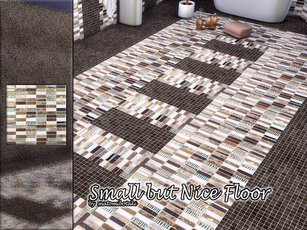 Sims 4 — Small but Nice Floor by matomibotaki — 3 combinable tiled floors with small mosaic tiles, classically chic yet