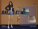 Sims 4 — Amelia patchwork pleated skirt by MissValentine142 — 24 Shades