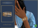 Sims 4 — Rasha Bangles Left by Pitted0live — Set of gold bangles for the left hand Custom catalog image