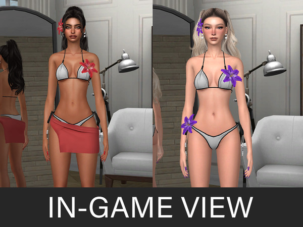 Sims 4 — By Beto - Tinikijima (Bottom V2) by Beto_ae0 — Tropical and minimalist swimsuit with a huge flower
