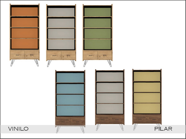 Sims 4 — Pilar Vinilo Shelf by Pilar — Retro touches with a contemporary twist