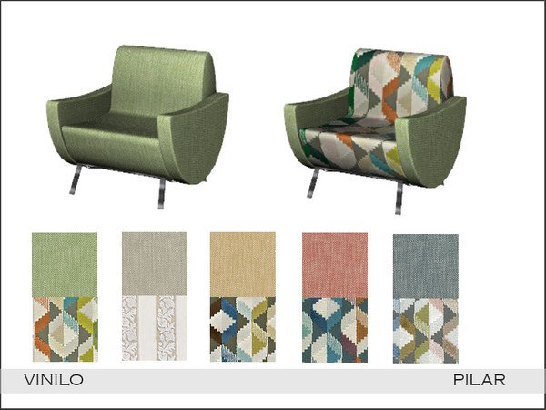 Sims 4 — Pilar Vinilo LivingChair by Pilar — Retro touches with a contemporary twist
