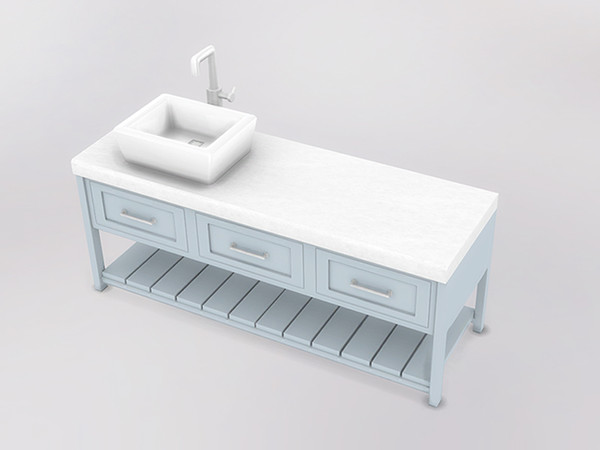 Sims 4 — Elandra Bath Sink by SaeraMaples — A modern farmhouse bathroom with 13 objects. All objects, except for the tub