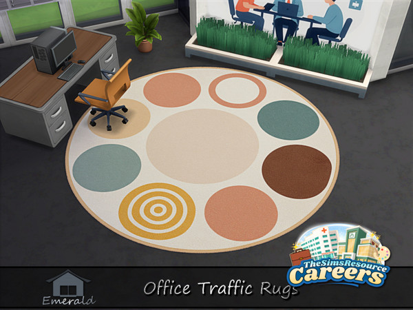 Sims 4 — Office Traffic Rugs 4 by Emerald — An office traffic rug is a heavy-duty, durable floor covering designed to