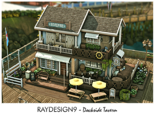 Sims 4 — Dockside Tavern by RayDesign9 — I build this lot in Brindleton Bay, 15x20 lot size with 2 floors. This house has