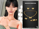 Sims 4 — Honey Bow Jewelry Set for woman by WisteriaSims — A delicate jewelry collection inspired by soft coquette