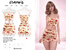 Sims 4 — Crop Tube Top and Mini Skirt by Daph's — Soft floral elegance with a flirty summer touch. This Sims 4 CC
