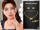 Sims 4 — Honey Bow Jewelry Set for children by WisteriaSims — A delicate jewelry collection inspired by soft coquette
