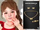 Sims 4 — Honey Bow Jewelry Set for toddler by WisteriaSims — A delicate jewelry collection inspired by soft coquette