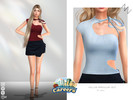 Sims 4 — HOLLOW IRREGULAR VEST by ZNsims — hollowed-out, irregular, tank top, off-the-shoulder, drawstring