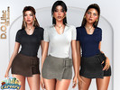 Sims 4 — Office Chic Set by DOLilac — Includes: (Top + Bottom)