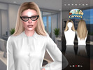 Sims 4 — LEXEL - Loretta long formal parted pulled back adult hairstyle by LEXEL_s — 35 swatches