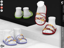 Sims 4 — Shoes KP 1 9- Toddler by KaTPurpura — Flat sandals with round ribbons and butterflies