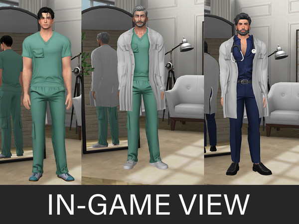 Sims 4 — By Beto - Sexy Doctor (Remake - Stethoscope) by Beto_ae0 — Male doctor and patient outfit with a stethoscope