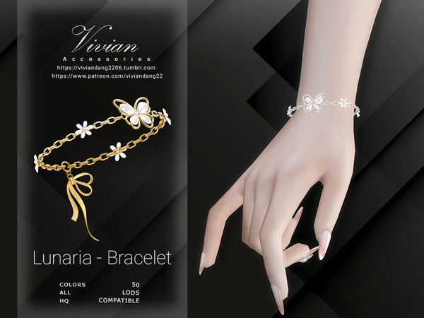 Sims 4 — Lunaria - Bracelet by VivianDang — - All new meshes