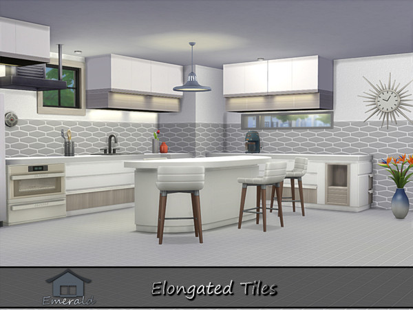 Sims 4 — Elongated Tiles 2 by Emerald — Enhance your home with unique elongated shape tiles.