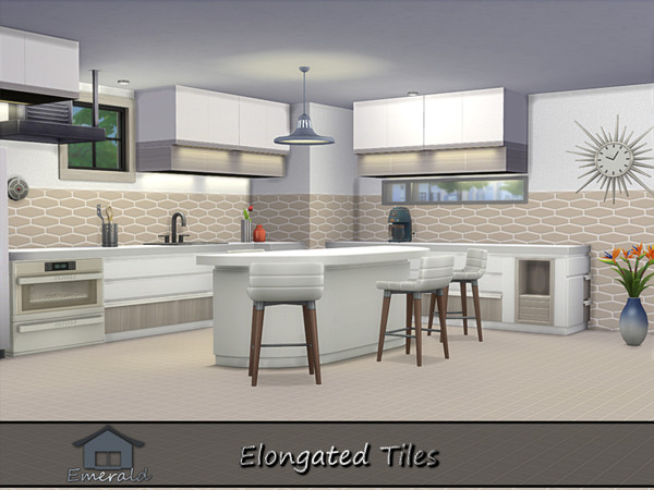 Sims 4 — Elongated Tiles 4 by Emerald — Enhance your home with unique elongated shape tiles.