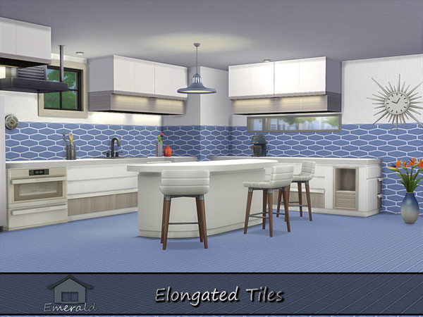 Sims 4 — Elongated Tiles 6 by Emerald — Enhance your home with unique elongated shape tiles.