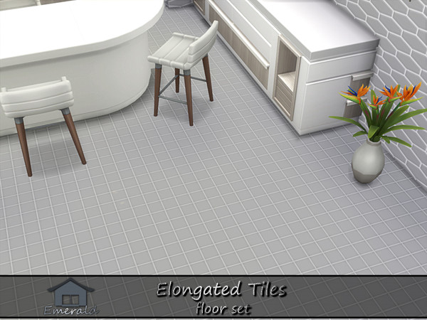 Sims 4 — Elongated Tiles floor 2 by Emerald — Enhance your home with unique elongated shape tiles.(floor set)