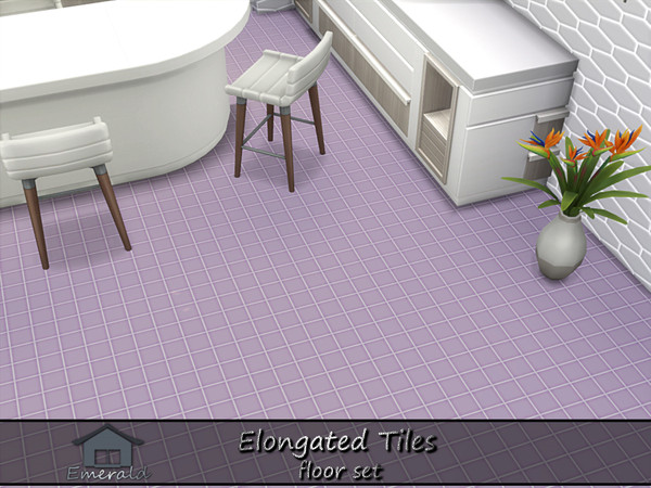 Sims 4 — Elongated Tiles floor 5 by Emerald — Enhance your home with unique elongated shape tiles.(floor set)