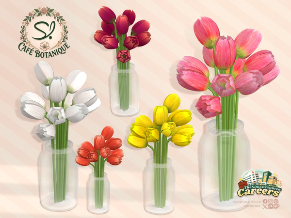 Sims 4 — Cafe Botanique Tulip Flowers by SIMcredible! — This is the second part of our Cafe Botanique series. We're happy