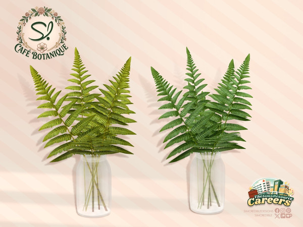 Sims 4 — Cafe Botanique Fern Leaves by SIMcredible! — This is the second part of our Cafe Botanique series. We're happy