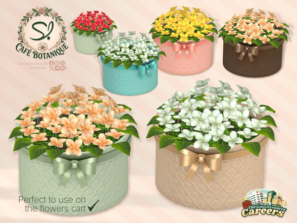 Sims 4 — Cafe Botanique Round Box Little Flowers by SIMcredible! — This is the second part of our Cafe Botanique series.
