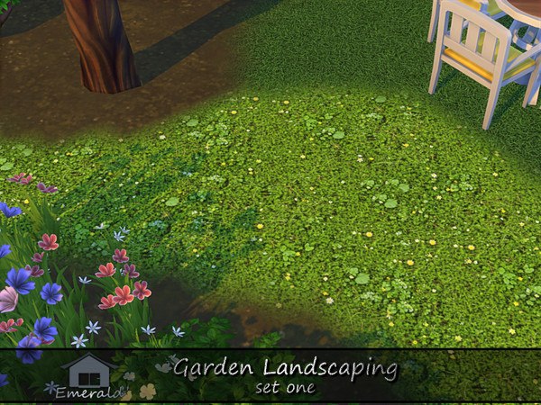 Sims 4 — Garden Landscaping set one 3 by Emerald — Bring nature to your outdoor space with unique Eco terrain.